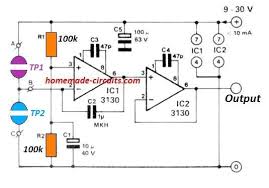 Simple Touch Operated Potentiometer Circuit In 2020 Circuit Projects Electronic Circuit Projects Circuit Design