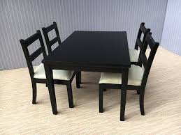 1 12 Scale Miniature Dining Table Chair Set 5pcs Dining Table Wooden Dolls House Furniture Dining Table Chairs