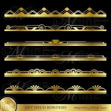 Gold Art Deco Border Clip Art Art Deco Design Elements Etsy Art Deco Borders Art Deco Art Deco Pattern