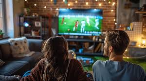 Familia viendo TV en sala