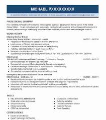 infantryman 11b resume example u.s army