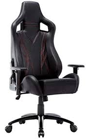 Amoiu Chaise De Gamer Siege De Gaming Inclinable Fauteuil De Bureau En Similicuir Noir Rouge Dom Mebel