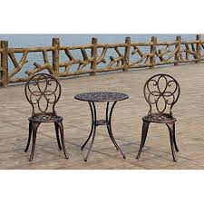 Aluminum Bistro Set 3 Piece Antique Bronze Cast Round Table Outdoor Patio Chairs Aluminumbi Inexpensive Patio Furniture Outdoor Patio Chairs Outdoor Patio Set