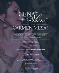 Celebremos el inicio del 2024 con música y sabores en una Cena Show única  junto a Carmen Mesa! 🎶 Tango, jazz y boleros con un toque flamenco para  recibir el año como