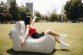 windpouch chill 2 0 inflates in 10 seconds no pump needed inflatable air chair lounger portable lightweight extrem air chair lounger camping furniture