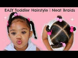 In this little girl hairstyle, bangs are falling over the forehead, and you can secure. Easy Toddler Hairstyle How To Do Neat Braids Curly Toddler Hair Youtube Easy Toddler Hairstyles Baby Hairstyles Toddler Hair