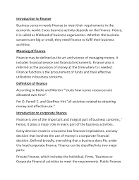 It is the definitive branch of economics which assesses the government revenue and government expenditure of the public authorities and the adjustment of one or the other to achieve desirable effects and avoid undesirable. Corporate Finance Lecture Notes 1 4 Introduction To Finance Business Concern Studocu