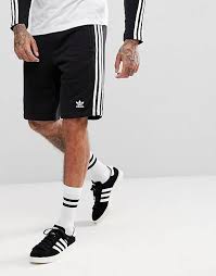 Black And White Striped Shorts Mens Adidas Originals Adicolor 3 Stripe Shorts In Black Cw2980 Mens Shorts Outfits Adidas Shorts Outfit Sport Shorts Men