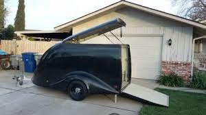 Enclosed Motorcycle Trailer Excalibur Fiberglass Hauler Harley 3000 Los Angeles Motorcycle Trailer