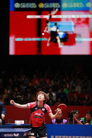 Japan S Ishikawa Kasumi Serves To Hong Kong S Lee Ho Ching At The Semifinals Of The Zen Noh 2014 World Team Table Tennis National Stadium Tennis Championships
