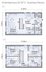 Einfamilienhaus Grundriss Offen Mit Satteldach Architektur Gerade Treppe Mittig 4 Zimmer 123 Qm Einfamilienhaus Grundriss Einfamilienhaus Haus Grundriss