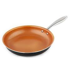 Kawei Michelangelo Ceramic Titanium Non Stick Frying Pan Stainless Steel Handle Copper Frying Pan Ceramic Skillet Pan