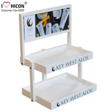 Optional hard shipping case available. Wood Cosmetic Display Stand Counter Top Marketing Skin Care Products Display Stand