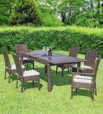 Tavolo Athena Allungabile Sedia Athena Marrone Choco Cuscino Bianco Luna Linea Bizzotto Outdoor Furniture Sets Outdoor Decor Garden Styles