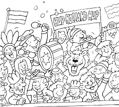 Het inkleuren van de tekening is een goede activiteit voor op. Kleurplaat Voetbal Hup Holland Hup Voetbal Voetbal Knutselen Takashi Murakami