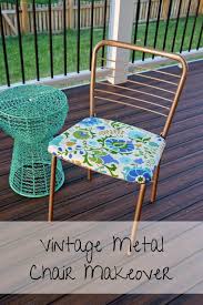 Strawberry Jam House Vintage Metal Chair Makeover Vintage Metal Chairs Chair Makeover Metal Chairs