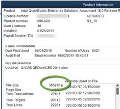 Sometimes you just need this information when you're speaking on the phone with customer support. Why File Size Really Matters In Quickbooks Welcome To Complete Business Group Cbg