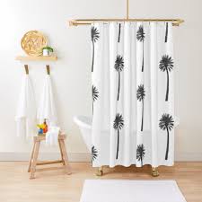 Underneath The Palm Tree Shower Curtain By Mr Ick In 2020 Tree Shower Curtains Boho Shower Curtain Designer Shower Curtains