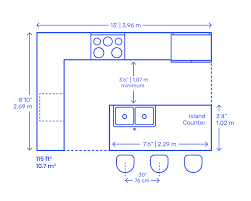 Poor seating accommodations:we all come in different shapes and sizes, so be sure to consider the heights of all family members and guests if you're. L Shape Island Rectangle Kitchens Dimensions Drawings Dimensions Com