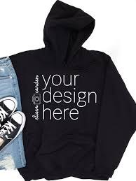 Black Gildan 18500 Hooded Sweatshirt Mockup Gildan 18500 Etsy In 2020 Hooded Sweatshirts Sweatshirts Unisex Hoodies