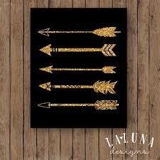 Black And Gold Bedroom Wall Decor Arrow Print Arrow Wall Art Gold Glitter Arrow By Lalunadesigns Arrow Wall Art Arrow Decor Glitter Arrows