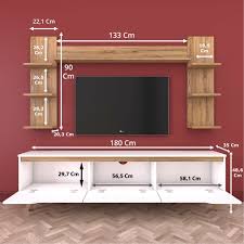 Rani D1 Duvar Rafli Kitaplikli Mdf Tv Unitesi Duvara Monte Dolapli Ahsap Ayakli Tv Sehp Muebles Para Casas Pequenas Muebles Para Casa Muebles Flotantes Para Tv