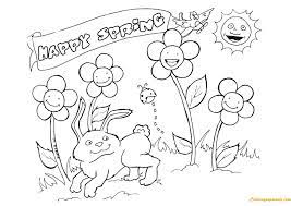 While spring is the prime time for flowers, you can color flower coloring pages all year round! Happy Spring Season Coloring Pages Nature Seasons Coloring Pages Coloring Pages For Kids And Adults
