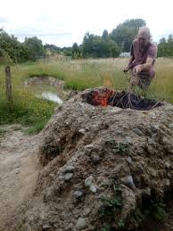 How to make biochar in a pit. My Volcano Biochar Forum At Permies