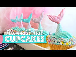 5pcs × mermaid tail cupcake cake toppers 5 different colours size : Mermaid Tail Cupcakes Tutorial Youtube