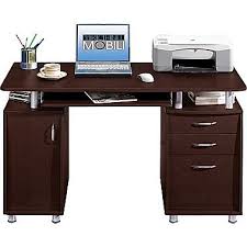 Techni Mobili Double Pedestal Laminate Computer Desk Chocolate At Staples Desk Storage Computer Desk Home Office Computer Desk