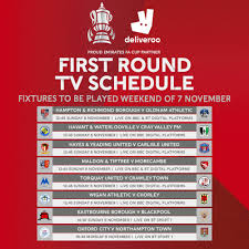 How fortunate those fans are to be here today to witness what should be an excellent final between two of the most. Emirates Fa Cup On Twitter There S 1 6 Live Fixtures For You To Enjoy Across The First Round Proper Here S Your Emiratesfacup Tv Schedule Brought To You By Deliveroo Https T Co 9arruymhyc