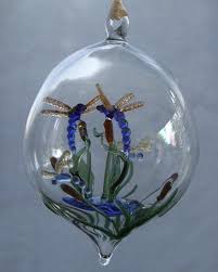 Reach for the sky and rise above the clouds on the wings of this magnificent creature. Dragonflies On Cattails Hand Blown Glass Ornament Glass Blowing Hand Blown Glass Glass Ornaments