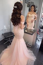This hairstyle instantly gives you a playful, cute feeling. Luxurious Beaded Off Shoulder Mermaid Evening Dresses Alinanova