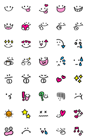 Face Thick Line Line Emoji Line Store Cute Faces Journal Doodles Emoji