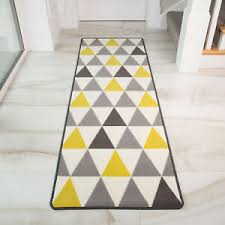 Kitchen mat set of 2 anti fatigue mat, pvc non slip kitchen rugs and mats waterproof memory foam kitchen rug, standing desk mat floor mats for house,sink,office,kitchen 1.0 out of 5 stars 1 $19.99 $ 19. Grey Yellow Ochre Diamond Non Slip Kitchen Rug Mat Hard Wearing Hallway Runner Ebay
