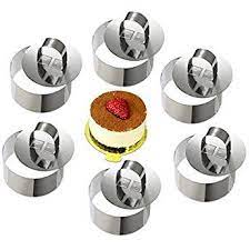 onedone mousse ringe tortenring edelstahl kuchenform mit schieber 8cm durchmesser 6 stuck runde gugelhupf edelstahl rostfrei edelstahl