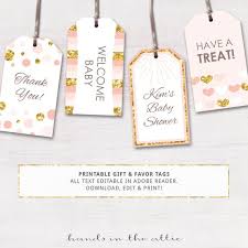 They measure approximately 2″ x 2″ and can be used as a baby shower favor tags, cupcake toppers, or other baby shower decor. Pink And Gold Gift Tags Editable Party Favor Tags Printable Etsy Party Favor Tags Baby Shower Favor Tags Printable Favor Tags