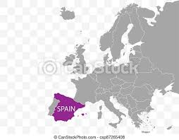 On a detailed online map you can see the borders of spain, all countries bordering with it, as well as check the administrative division of spain, see the list of cities, towns, villages, down to the streets and houses of each. Spain On Europe Map Vector Vector Illustration On Europe Map Vector Vector Illustration Canstock