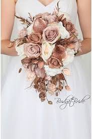 Product title 1000 pcs wedding bridal shower decoration artificial silk flower petals gold average rating: Rose Gold Bling Glitter Jewel Wedding Flowers Cascading Bouquet Artificial Flower Cheap B Rose Gold Wedding Flowers Gold Wedding Flowers Bridal Wedding Flowers