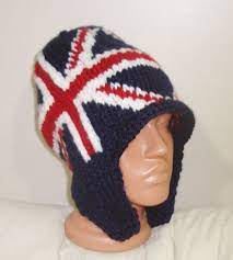 British Flag Hat Union Jack Hand Knit Mens Hat With By Earflaphats 44 99 Knit Hat For Men Hats For Men Flag Hat