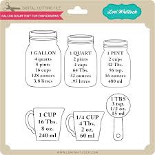 gallon quart pint cup conversions pint cups gallons