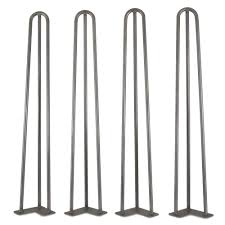 Wen 1 2 In Dia 28 In Mid Century Modern Raw Steel Hairpin Table Legs 4 Pack Tl28s The Home Depot Hairpin Leg Table Hairpin Table Table Legs