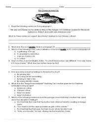I need answers to this aritcle (commonlit.org). Text Comparison Fish Cheeks By Amy Tan And Hello My Name Is By Jason Kim