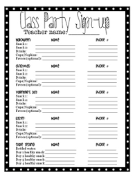 Retirement party supplies & decorations — retirement party ideas. Class Party Sign Up Sheet By Madison Williams Teachers Pay Teachers