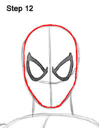 We also trace the final contours of the eyes. Sketch Full Body Spiderman Drawing