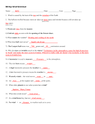 The video and worksheet cover the following concepts: Bill Nye Wind Worksheet