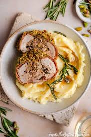 Stuffed Pork Tenderloin With Prosciutto Pistachios Inside The Rustic Kitchen Recipe Stuffed Pork Tenderloin Pork Tenderloin Pork Recipes For Dinner
