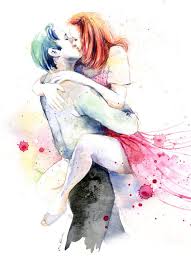 Romantic Couple Watercolor Painting Print Kissing Couple In Etsy Romantic Art Painting Love Couple Romantic Couples