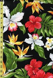 Sale Tropical Fabric Bird Of Paradise Orchids Hibiscus Etsy Fabric Birds Tropical Fabric Birds Of Paradise