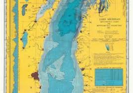 Depth Map Of Lake Michigan Bathymetric Maps Michigan